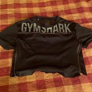 Gymshark black crop with mesh and open back
